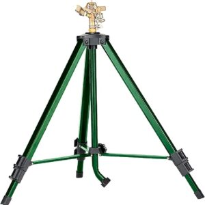 Orbit 1/2 -inch Heavy-Duty Brass Impact Sprinkler on Adjustable 22 – 48-inch Metal Tripod Base
