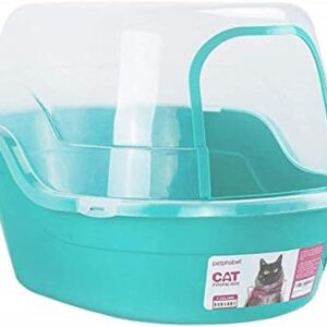 Petphabet Jumbo Hooded Cat Litter Box, Extra Large, Teal