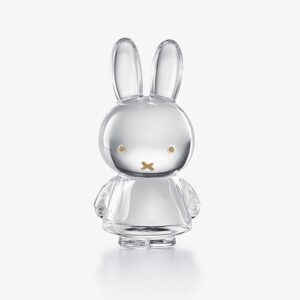Baccarat Cystal Clear and Gold Miffy The Rabbit Glass Sculpture