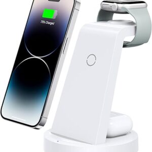 3 in 1 Charging Station for iPhone – Wireless Charger for Apple Products Multiple Devices – Charging Dock Stand for AirPods (for iPhone 16e…