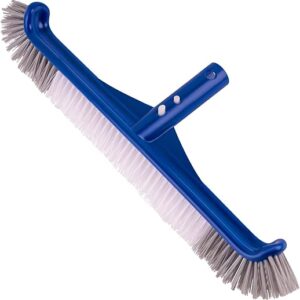 POOLAZA Pool Brush, 17.5” Pool Brush Head for Inground Pools & Above-Ground Pools, Durable Pool Scrub Brush Fit Standard Pool Pole, Enhanced Pool Brushes for Cleaning Pool Walls with Curved Ends