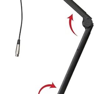 Gator Frameworks Deluxe Desk-Mounted Broadcast Microphone Boom Stand For Podcasts & Recording, Integrated XLR Cable; (GFWBCBM3000)