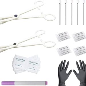 NA Ear Nose Piercing Needles Body Piercing Needles Kit Mix Size 12G 14G 16G 18G 20G Stainless Steel Piercing Kit with 2 Pcs Different Pierc…