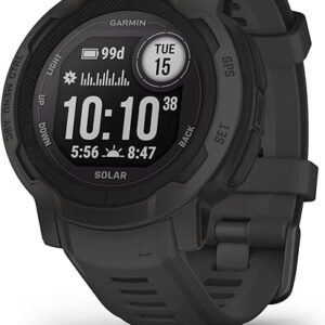 Garmin Instinct 2 Solar, GPS Outdoor Watch, Solar Charging Capabilities, Multi-GNSS Support, Tracbak Routing, Graphite