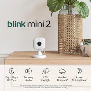 Blink Mini 2 (Newest Model) — Home Security & Pet Camera(s) with HD video, color night view, motion detection, two-way audio, and built-in …