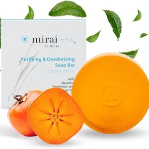 Mirai Clinical Persimmon Soap Bar for Body 100g – Helps Eliminate Nonenal – Japanese Natural Body Odor Soap for Men & Women