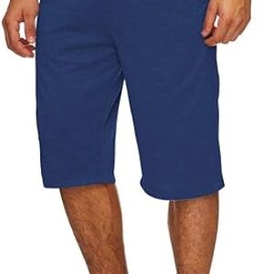 Hidyliu Mens Elastic Waist Drawstring Workout Gym Joggers 3/4 Shorts Summer Casual Sweat Short Pants with Pockets