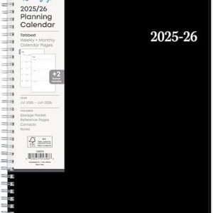 Blue Sky 2025-2026 Weekly and Monthly Academic Year Planner Calendar, July – June, 8.5″ x 11″, Flexible Cover, Wirebound, Laminated Tabs, St…