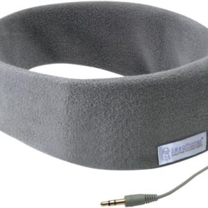 AcousticSheep SleepPhones Classic | Corded Headphones for Sleep, Travel, and More | The Original and Most Comfortable Headphones for Sleeping | Soft Gray – Fleece Fabric (Size S)