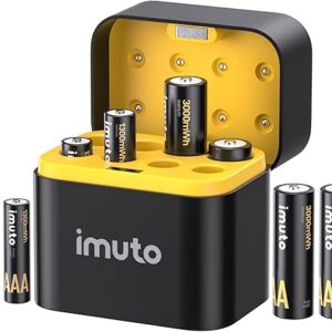 imuto 8-Pack Rechargeable AAA & AA Batteries