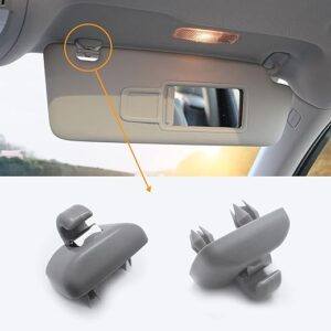 2PCS Inner Sun Visor Clips, Upgraded Car Visor Holder Hook – Compatible with Audi A1 A3 A4 A5 Q3 Q5 S3 S4 S5 TT, OEM: 8U0857562A (Gray)