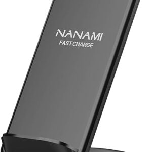 NANAMI Upgraded Fast Wireless Charger, Qi-Certified Wireless Charging Stand Compatible with Samsung Galaxy S24/S23/S22/S21/S20 & Qi Phone C…