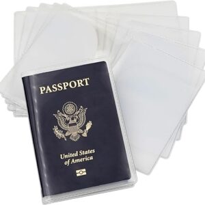Pack of 6 Clear Passport Cover, Clear Passport Case with Travel Document & Credit Card Organizer, Waterproof Passport Holder for Travel, Mad…