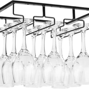 Under Cabinet Wine Glass Rack – Black