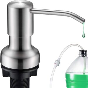 Soap Dispenser for Kitchen Sink, SonTiy Kitchen Dish Soap Dispenser Pump Brushed Stainless Steel Liquid Soap Dispenser with 47″ No-Spill Ext…