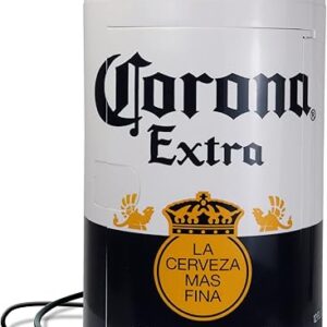 Koolatron Corona 12 Can Portable Mini Fridge w/ 12V DC and 110V AC Cords, 10L (10.6 qt) Beer-Can Shaped Personal Cooler, White, Travel Fridg…