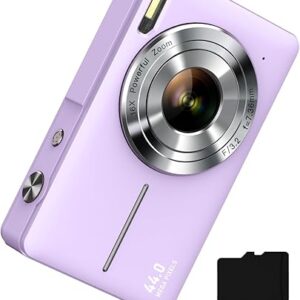 Camkory 44MP Kids Digital Camera, Purple