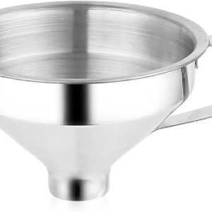 Aozita 18/8 Stainless Steel Spice Funnel with Handle for Spice Jars – Professional Grade Kitchen Tools