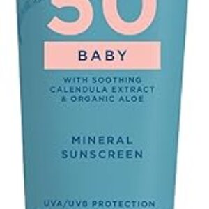 Blue Lizard BABY Mineral Sunscreen with Zinc Oxide, SPF 50+, Water Resistant, UVA/UVB Protection with Smart Cap Technology – Fragrance Free…