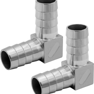 Beduan 3/8″ ID Hose Barb Elbow Stainless Steel 90 Degree L Right Angle Barbed Fitting(Pack of 1)