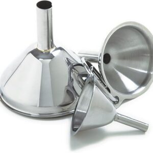 Norpro Stainless Steel Funnels, Set of 3, Silver