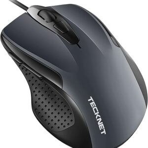 TECKNET 6-Button USB Wired Mouse – Grey