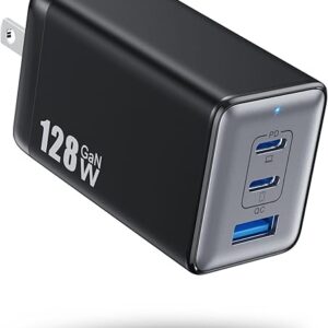 USB C Charger 128W Wall Charger,(GaN III)3 Port Fast Charging Station,65W Foldable Wall Charger Adapter for MacBook Pro/Air,HP,ThinkPad,Del…