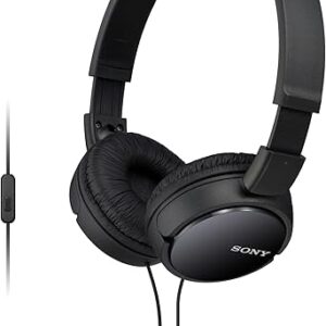 Sony ZX Series Wired On-Ear Headphones with Mic, Black MDR-ZX110AP