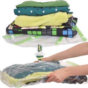 8 Space Saver Bags, No Vacuum Needed, Roll-Up Compression Packing, Travel Essentials, For Suitcases