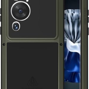 Full Body Rugged Case for Huawei P60/P60 Pro/P60 Art, Heavy Duty Metal Armor Shockproof Snowproof Hybrid Aluminum Silicone Outdoor Armor Protectiv…