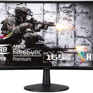 Acer Nitro ED240Q Sbiip 23.6″ Full HD 1920 x 1080 VA 1500R Curved Gaming Monitor | AMD FreeSync Premium | 165Hz Refresh Rate | 1ms (VRB) | …