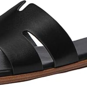 Rihero Women’s Dressy Flat Sandals Comfortable Slip On Leather Slide Sandals