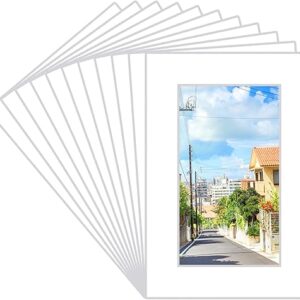15 Pack 4×6 White Picture Mats, Frame Mattes for 3×5 Pictures Display Photo Frame Mat Core Bevel Cut Mat Board Show Kit for Photos, Prints, Artworks