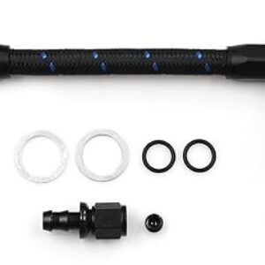 Braided AN6 Dual Feed Carb Fuel Line Double Pump for Holley 4150 Carburetor with vacuum pressure gauge