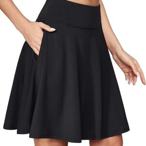 IUGA 20″ Knee Length Skorts Skirts for Women with Pockets Tennis Skirt High Waisted Golf Skirts for Women Casual Athletic