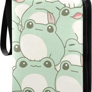 Cute Frog Pattern Binder 4-Pocket, 400 Pockets Trading Cards Holder Games Albums Storage Organizer Case for Football, Baseball