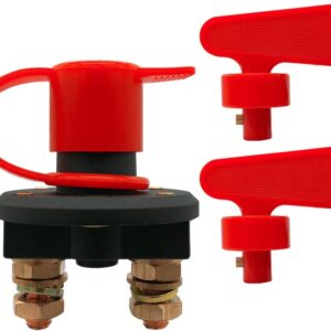Ampper Battery Disconnect Switch, Isolator Cut Off Power Kill Master Battery Switch for Marine Car Boat RV ATV Vehicles (2 Keys)