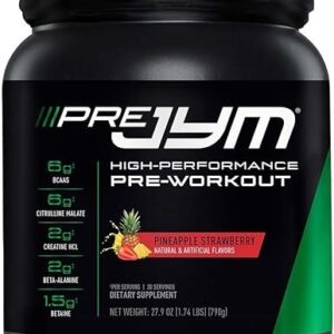 JYM Supplement Science Pre JYM Pineapple Strawberry Pre Workout Powder for Men & Women, BCAAs, Nootropics, Creatine HCI, Citrulline, Beta-A…