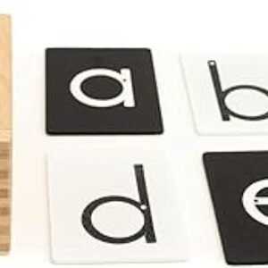 Montessori Sandpaper Letters | Black & White Montessori Letters Set w/ 3.5″x2.8″ Lowercase & Uppercase Sand Paper Letters Cards | Sensory Sandpaper Letters Montessori | Alphabet Sandpaper Letters
