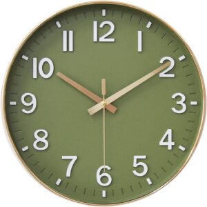 HZDHCLH Wall Clocks Battery Operated,12 inch Silent Non Ticking Modern Wall Clock for Living Room Bedroom Kitchen Office Classroom Decor (Ol…