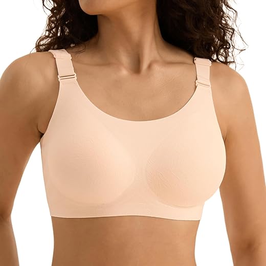 Wireless Bras for Women No Underwire, S-2XL, Seamless Comfortable Jacquard Bralettes, Full Coverage Padded Bra