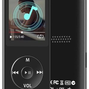 MP3 Player with Bluetooth, Mini 64GB MP3 Music Players with Speaker, Supports Alarm Clock, FM Radio, Recording Function, Up to 128GB Memory…