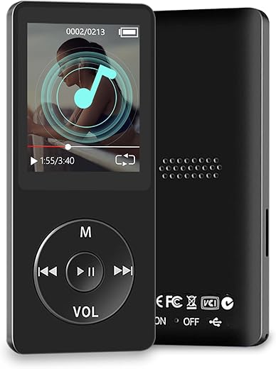 MP3 Player with Bluetooth, Mini 64GB MP3 Music Players with Speaker, Supports Alarm Clock, FM Radio, Recording Function, Up to 128GB Memory...