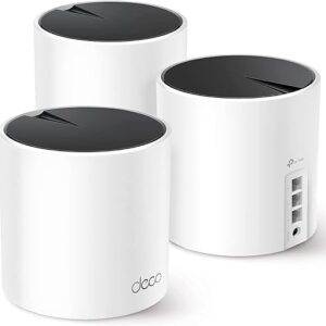 TP-Link Deco AX3000 WiFi 6 Mesh System(Deco X55) – Covers up to 6500 Sq.Ft. , Replaces Wireless Router and Extender, 3 Gigabit ports per unit, supports Ethernet Backhaul (3-pack)