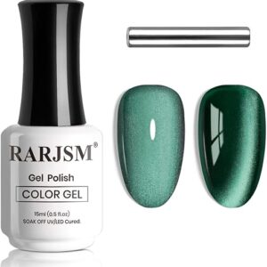 RARJSM Emerald Green Cat Eye Nail Polish