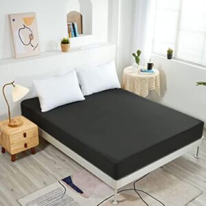 NHNHN Fitted Sheet-Deep Pockets-Soft Microfiber-Easy Care-Shrinkage and Fade Resistant-Fitted Sheets FullSize for Girl Woman Teens Kids-Only…