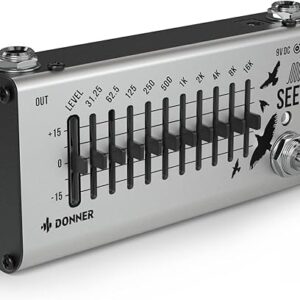 Donner EQ Pedal, 10 Band Equalizer Pedal, EQ Seeker for Guitar and Bass True Bypass