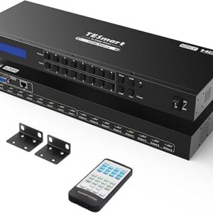 TESmart 8×8 HDMI Matrix 4K Matrix Switcher Support EDID, 4K@30HZ, 1080P 3D, HDCP, 8 in 8 Out HDMI Switch with IR Remote Control, RS232, TCP…