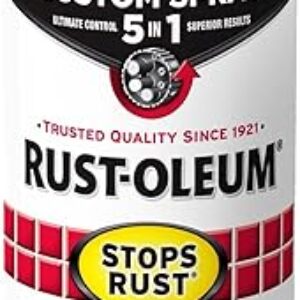 Rust-Oleum 376909 Stops Rust Custom Spray 5-in-1 Spray Paint, 12 oz, Semi-Gloss Black