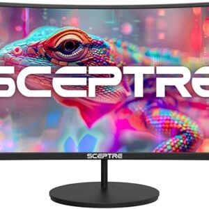 Sceptre Curved 27″ FHD 1080p 75Hz LED Monitor HDMI VGA Build-In Speakers, EDGE-LESS Metal Black 2019 (C275W-1920RN)